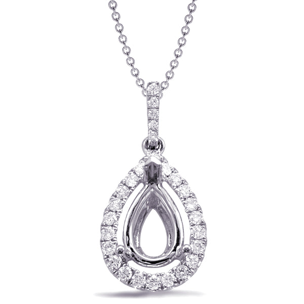 This Pendant is available in 14K White Gold. There are a total of 25 stones. There are Rounds with a total carat weight of 0.17 set in a Micro Prong setting.
