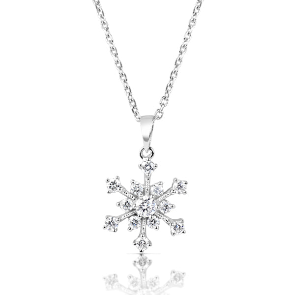 This Pendant is available in 14K White Gold. There are a total of 13 stones. There are Rounds with a total carat weight of 0.32 set in a Prong Set setting.