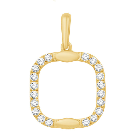 This Pendant is available in 14K Yellow Gold. There are a total of 20 stones. There are Rounds with a total carat weight of 0.35 set in a Prong Set setting.