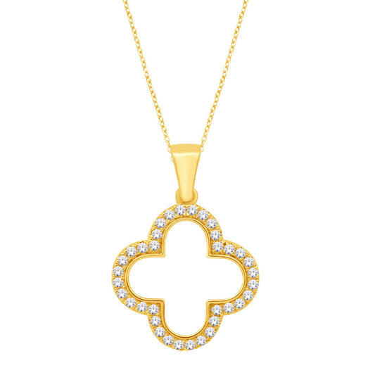 This Pendant is available in 14K Yellow Gold. There are a total of 36 stones. There are Rounds with a total carat weight of 0.21 set in a Micro Prong setting.