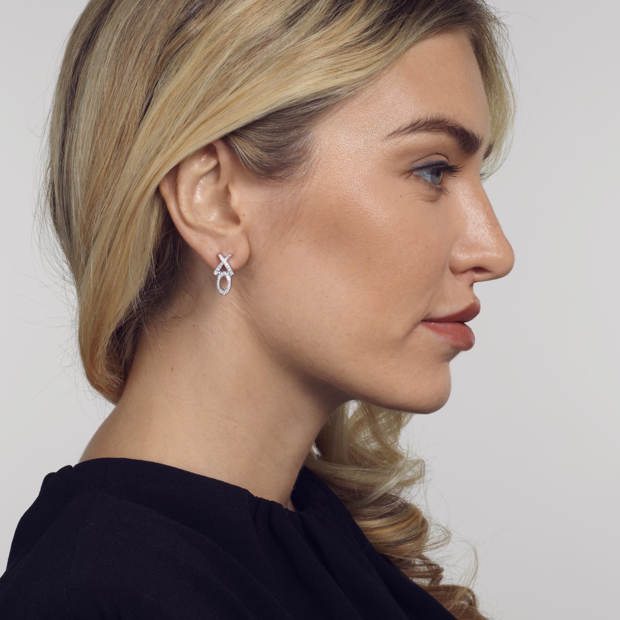 Paris X/O Pave Diamond  Earrings