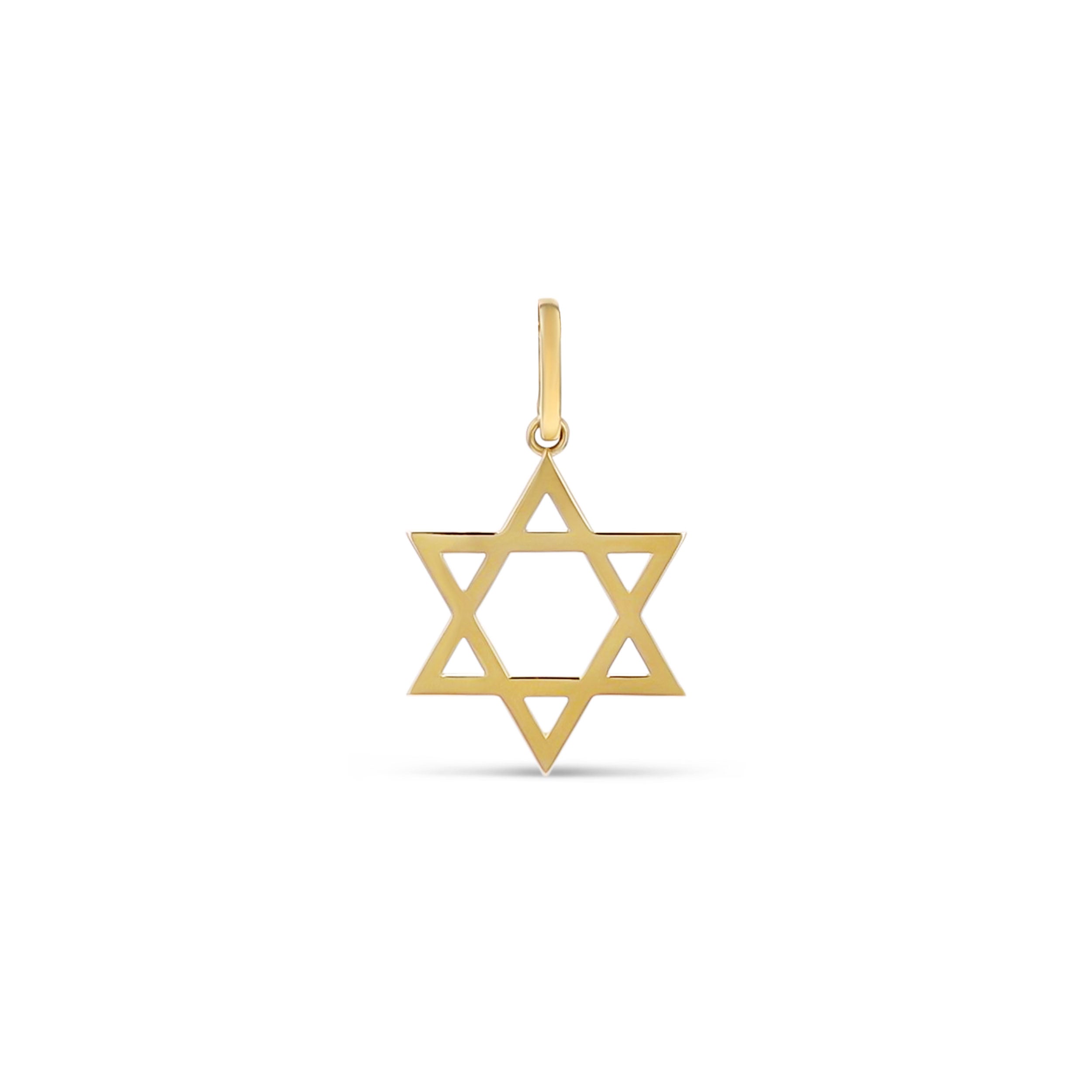14k Gold 28mm Star of David Pendant Only or on Cable Chain