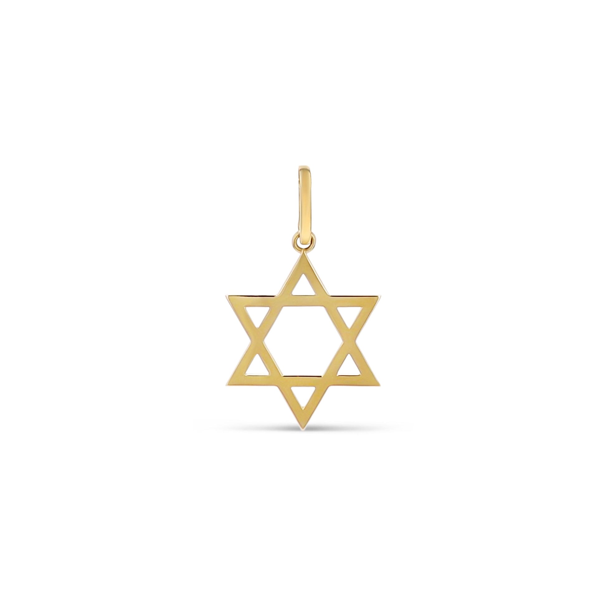 14k Gold 28mm Star of David Pendant Only or on Cable Chain