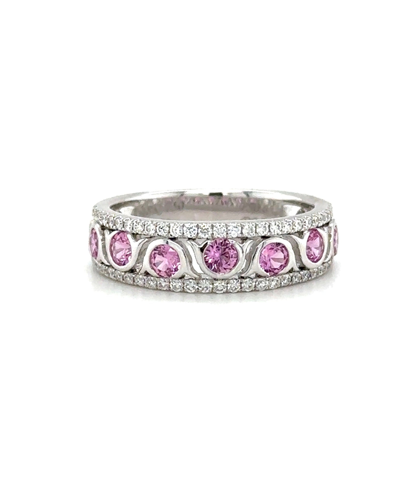 Pink Sapphire and Diamond Band 253-JSA