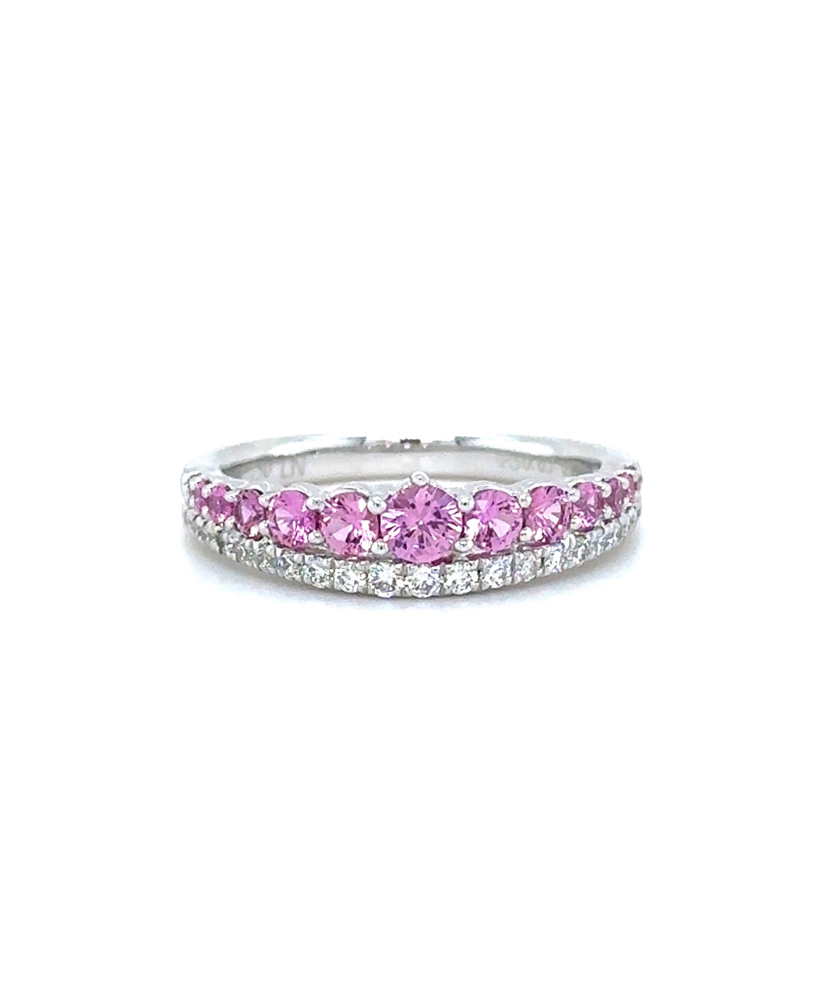 Pink Sapphire Band with Diamonds 252-JSA