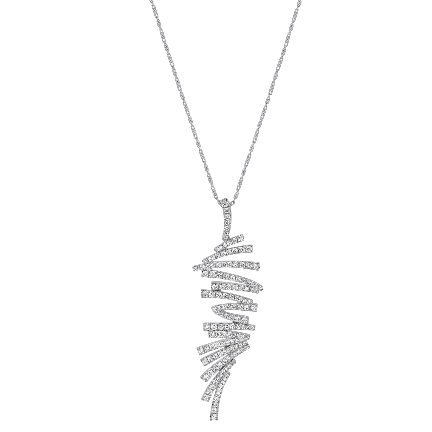 14K White Gold 1.20 carats Diamonds Moving Pendant