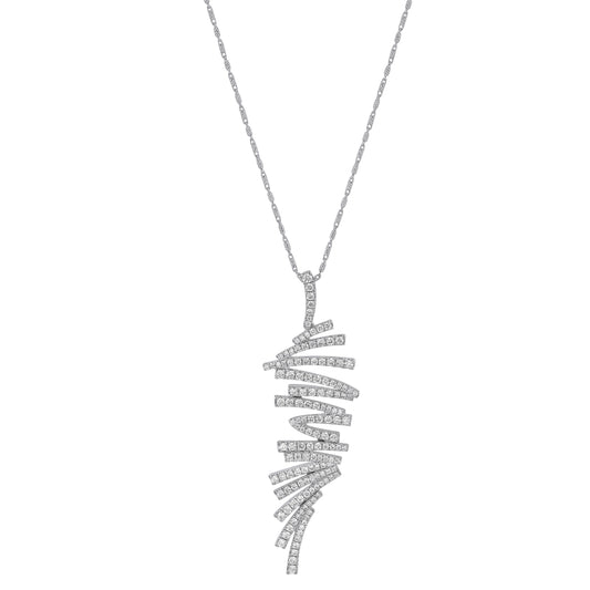 14K White Gold 1.20 carats Diamonds Moving Pendant