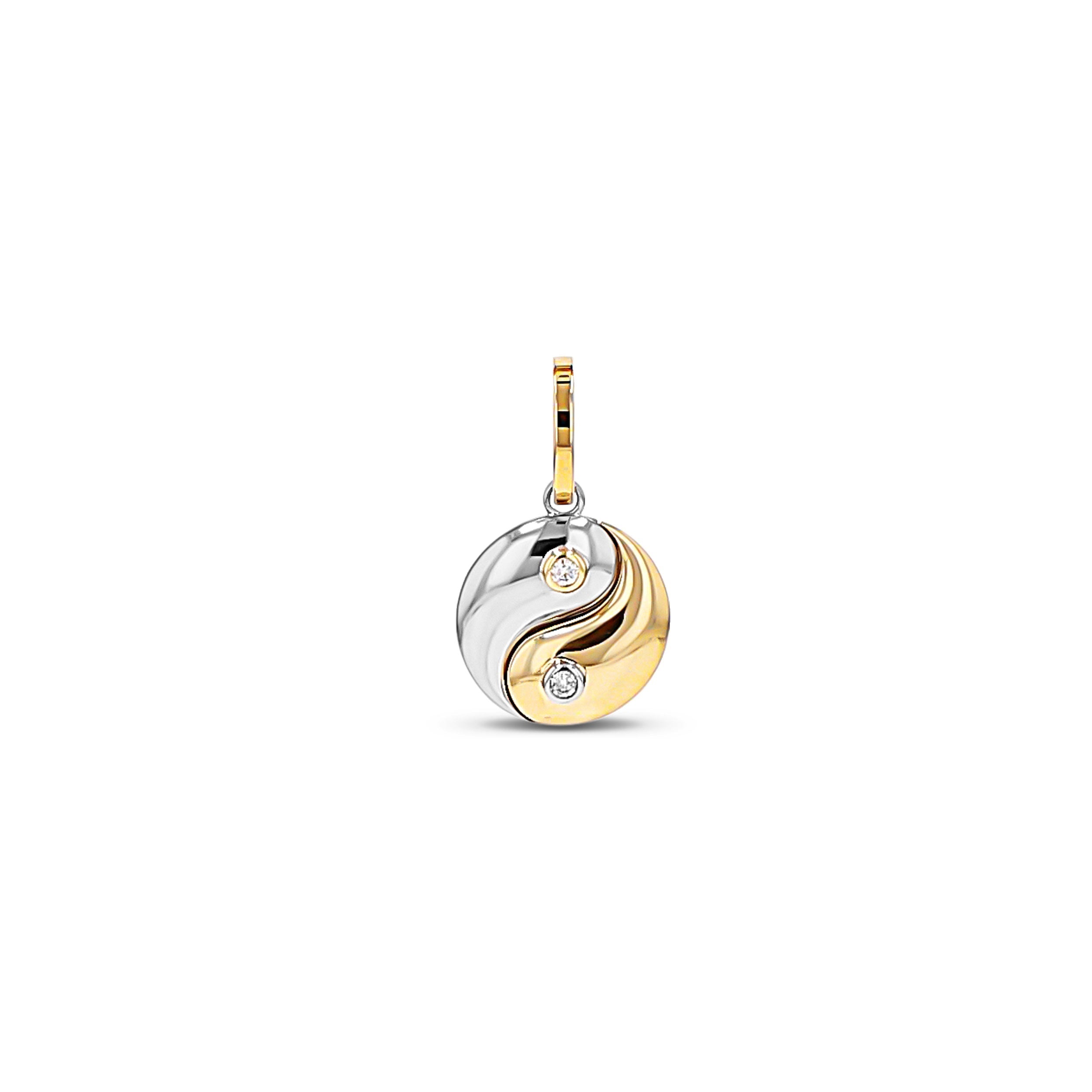 Mix Metal Yin Yang Pendant Only or on Soho Chain Necklace - 28"