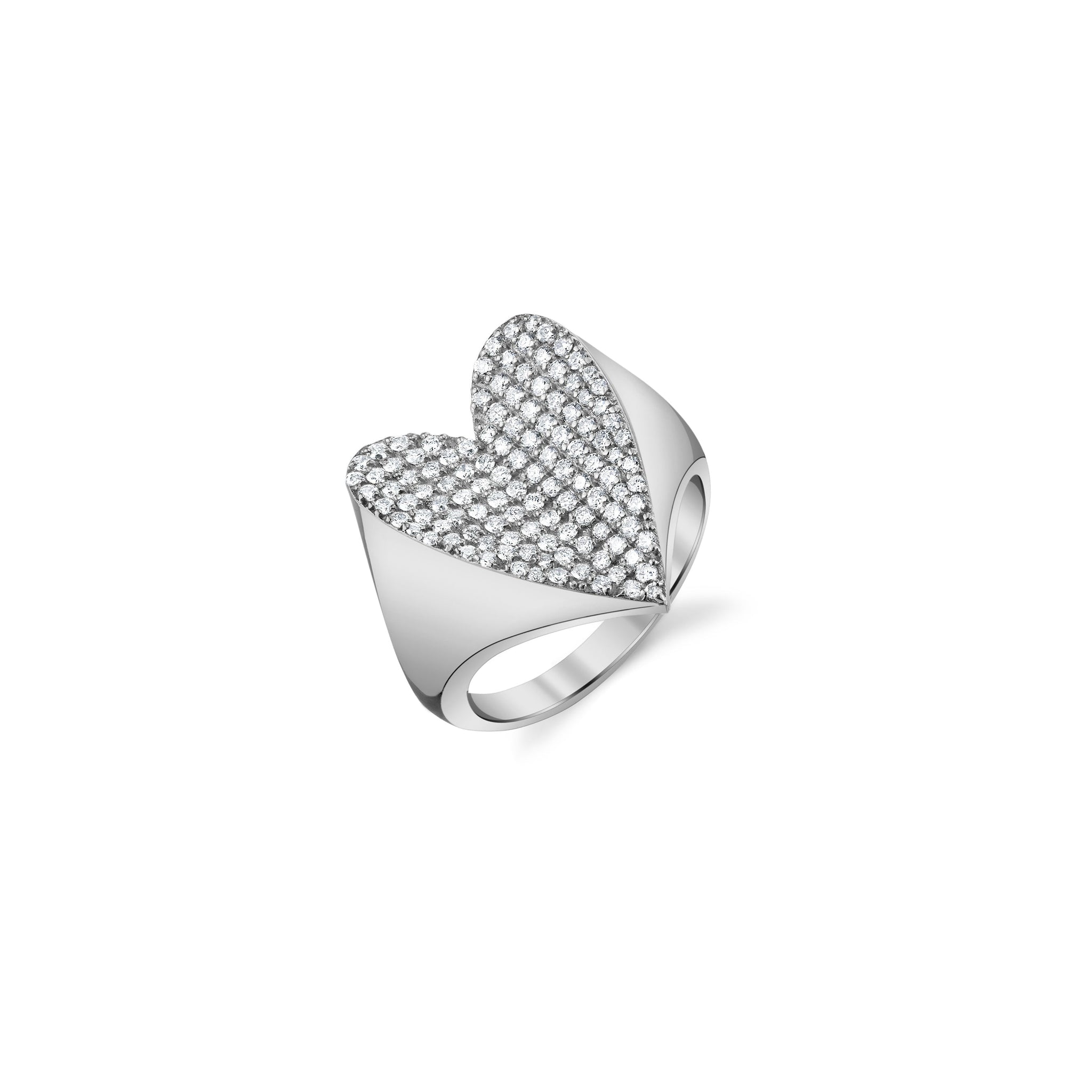 Folded Heart Pave Diamond Ring R0052 - TBird