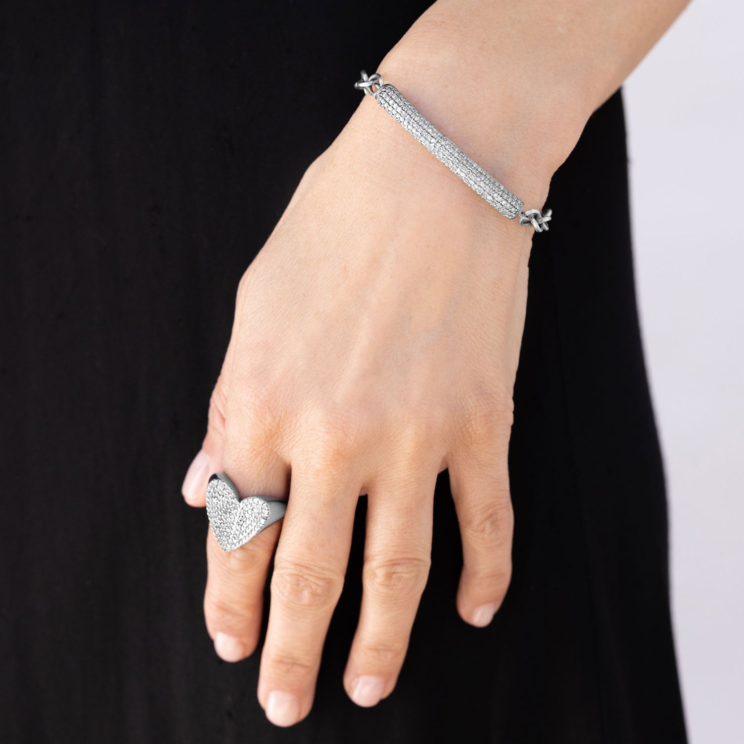 Folded Heart Pave Diamond Ring R0052 - TBird
