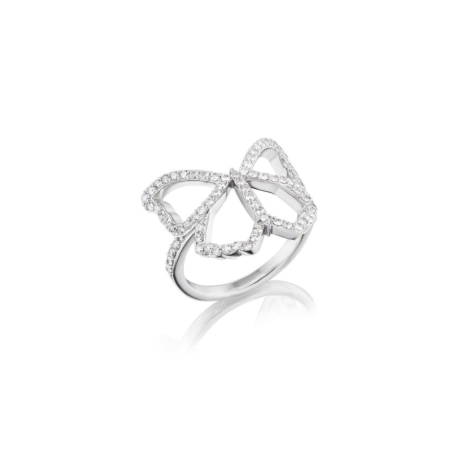 Open Butterfly Diamond Ring