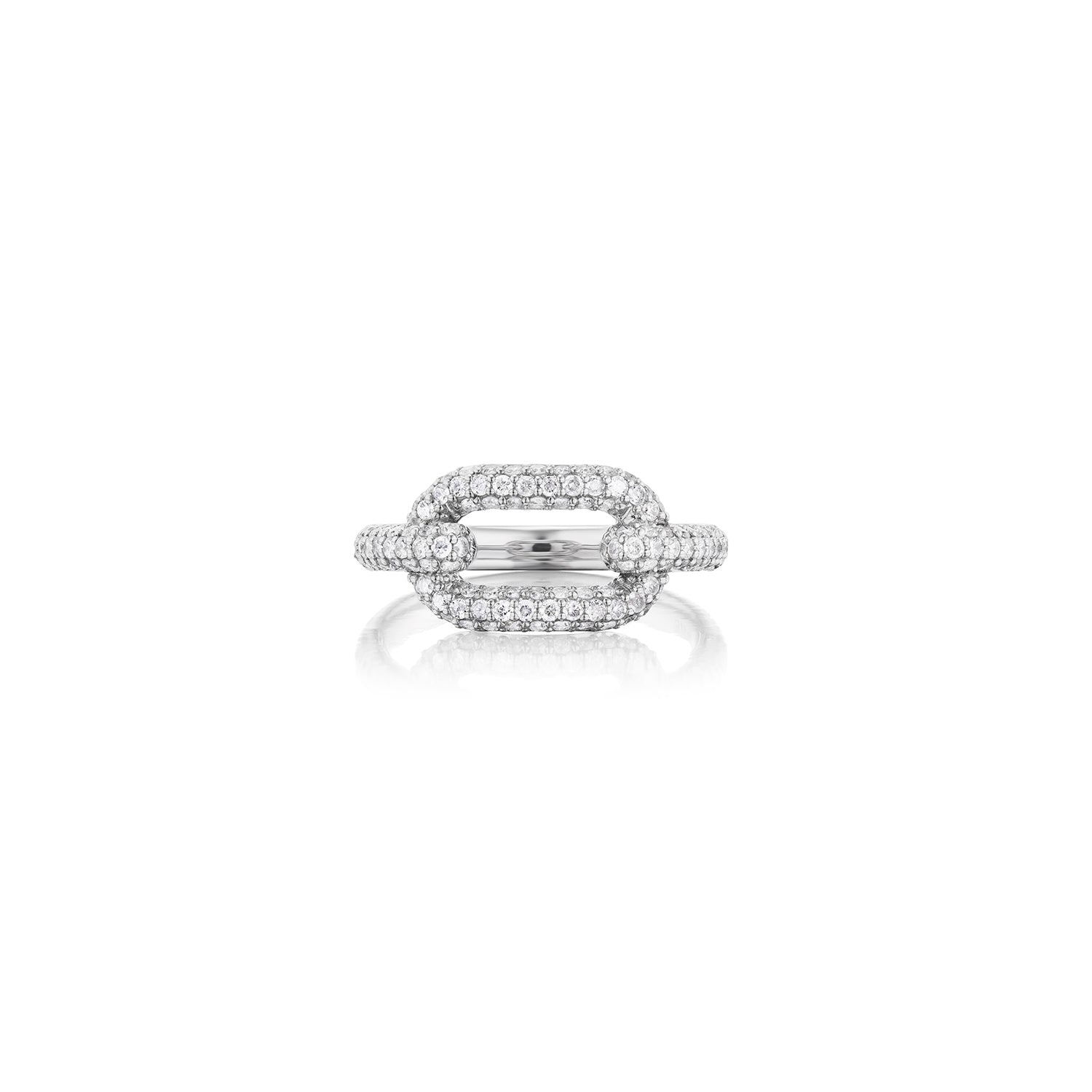 Curved Diamond Paperclip Ring