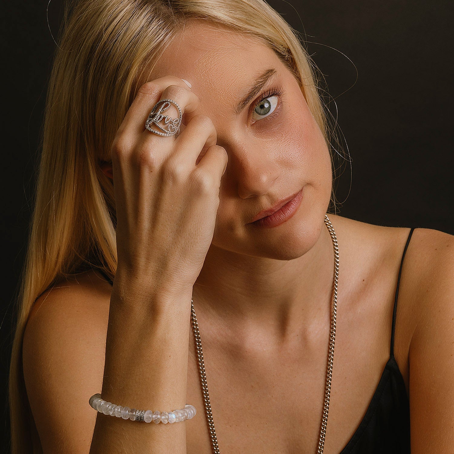 Diamond Heartstring LOVE Ring