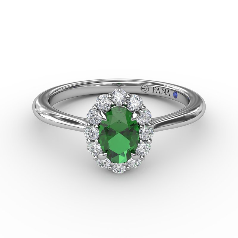 Blooming Halo Emerald and Diamond Ring R1834E - TBird