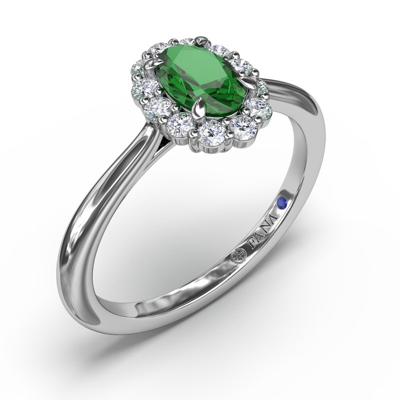 Blooming Halo Emerald and Diamond Ring R1834E - TBird