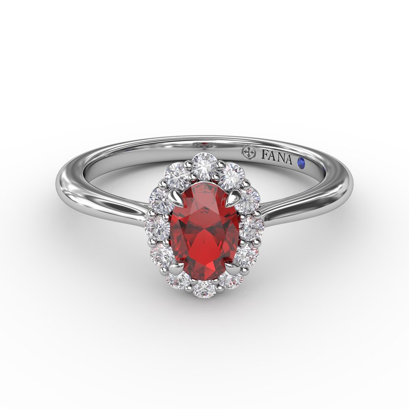 Blooming Halo Ruby and Diamond Ring R1834R - TBird