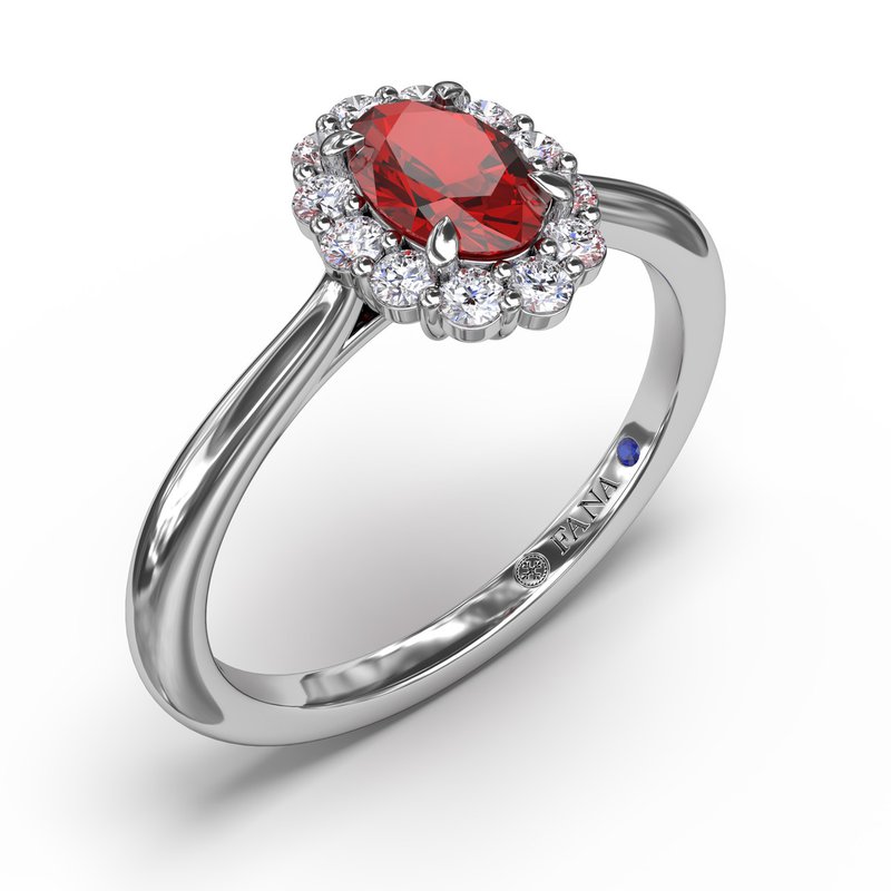 Blooming Halo Ruby and Diamond Ring R1834R - TBird
