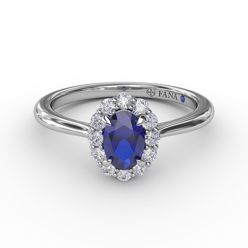 Blooming Halo Sapphire and Diamond Ring R1834S - TBird