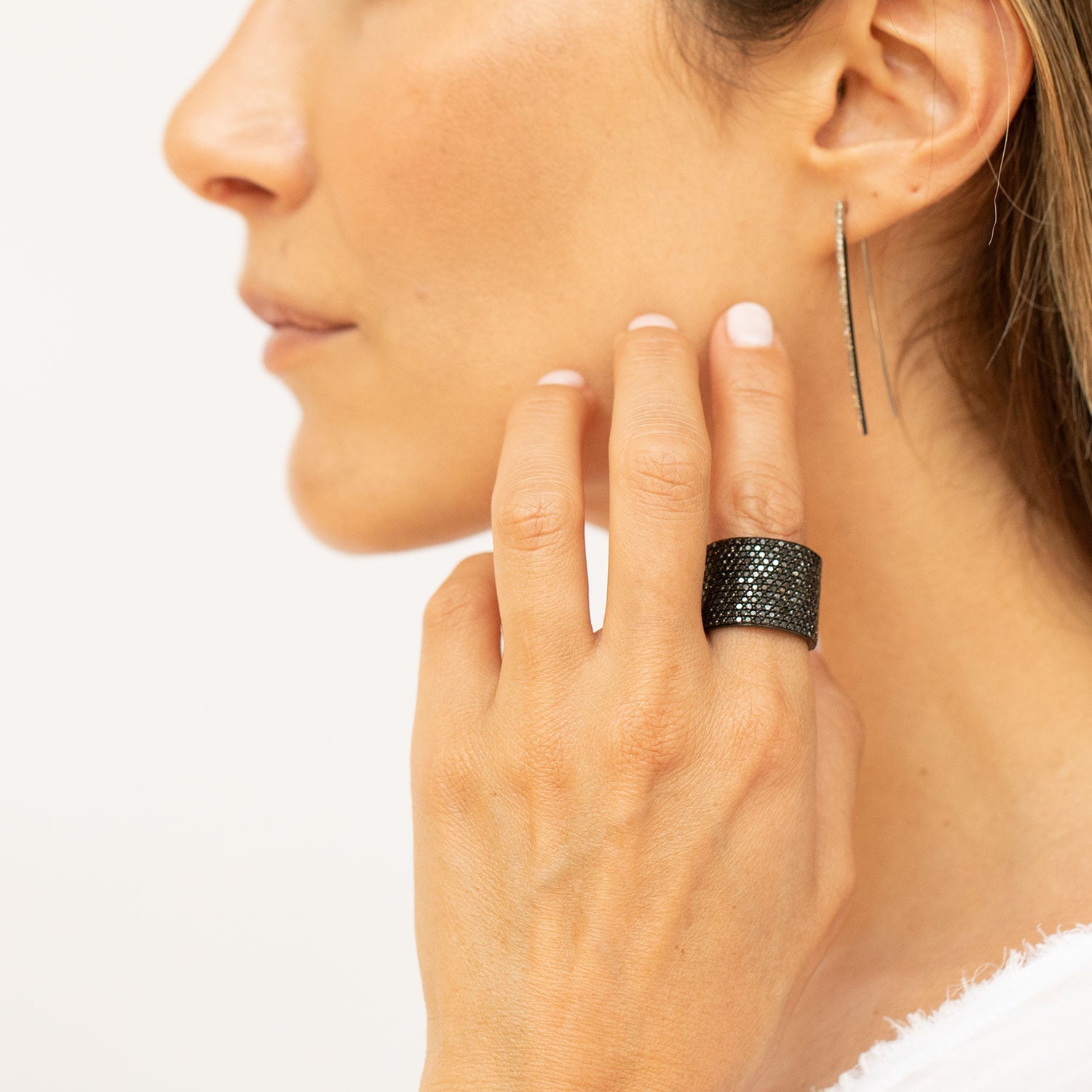 Black Diamond Cuff Ring