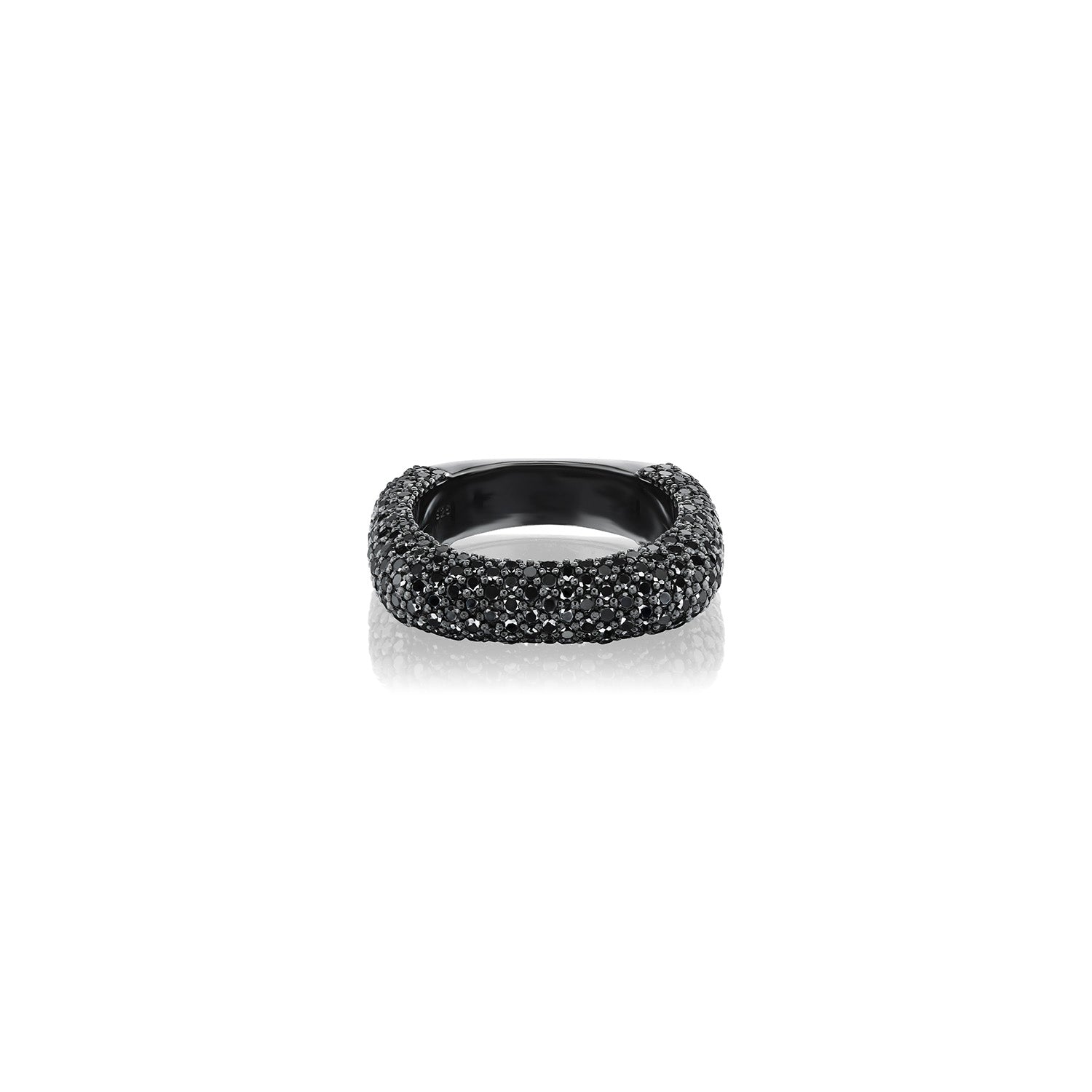 Square Black Diamond Ring