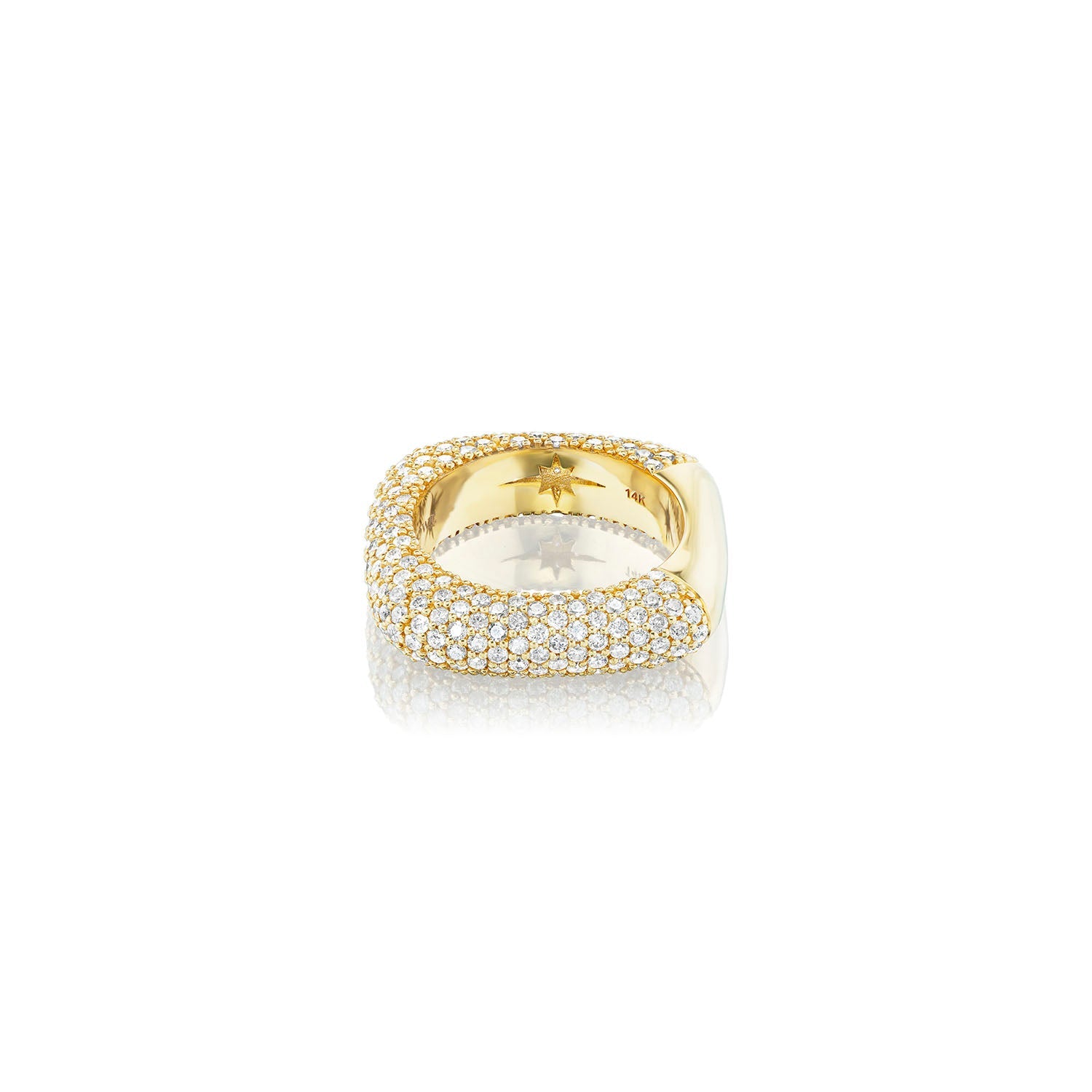 14k Gold Square Diamond Ring