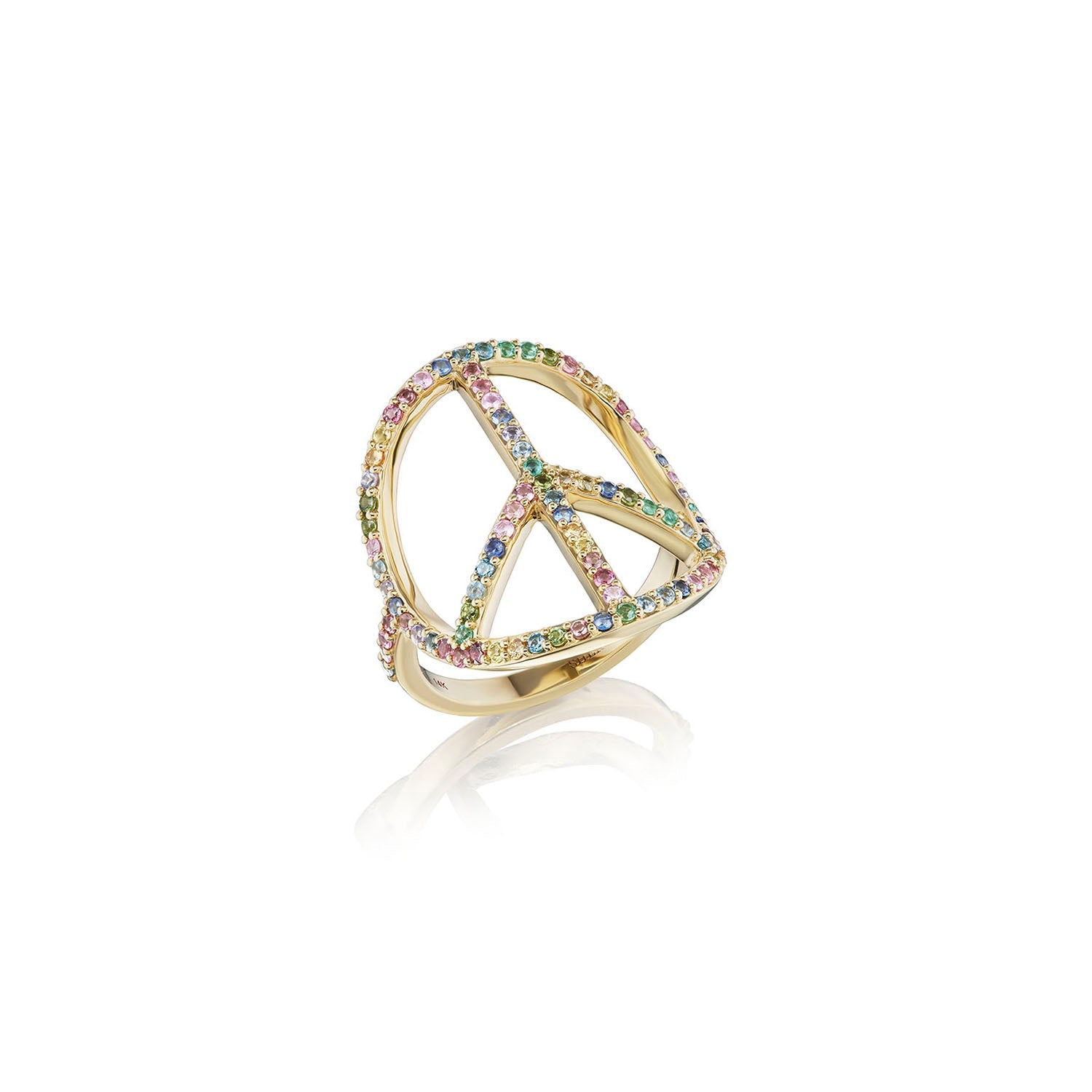 14k Gold Rainbow Cobblestone Confetti Pure Peace Ring