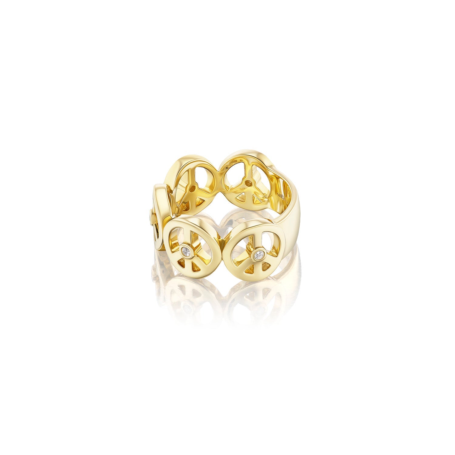 14k Peace Sign Band Ring