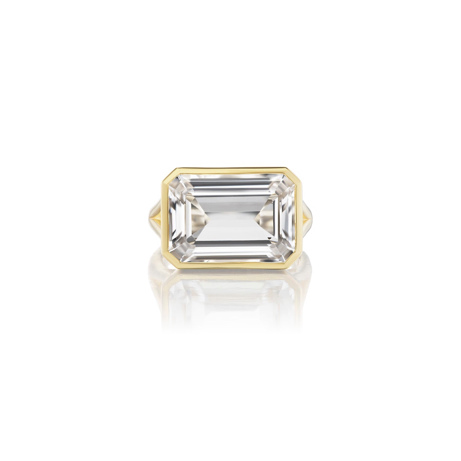 The Joni 14k Gold Emerald Cut Ring - Crystal Quartz