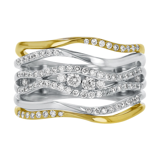 14K Two Tone Gold 0.50 carat Diamonds Medium Fashion Ring