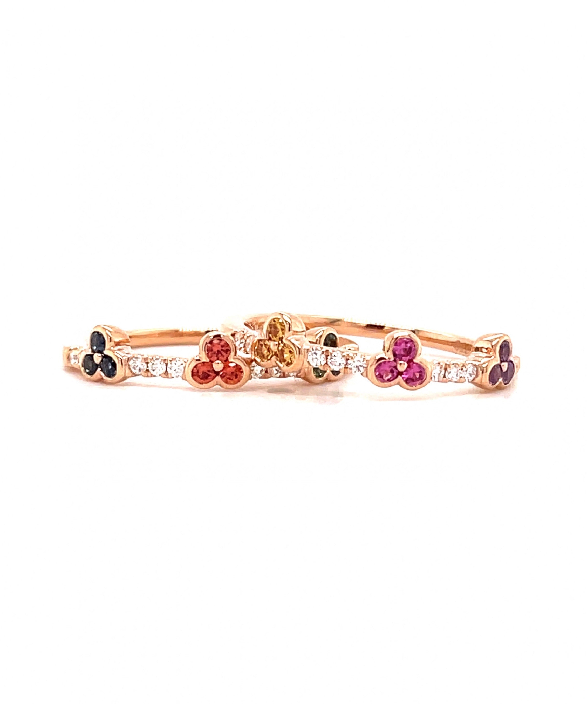 Ring Guards with Mixed Color Sapphires and Diamonds 244-JSA
