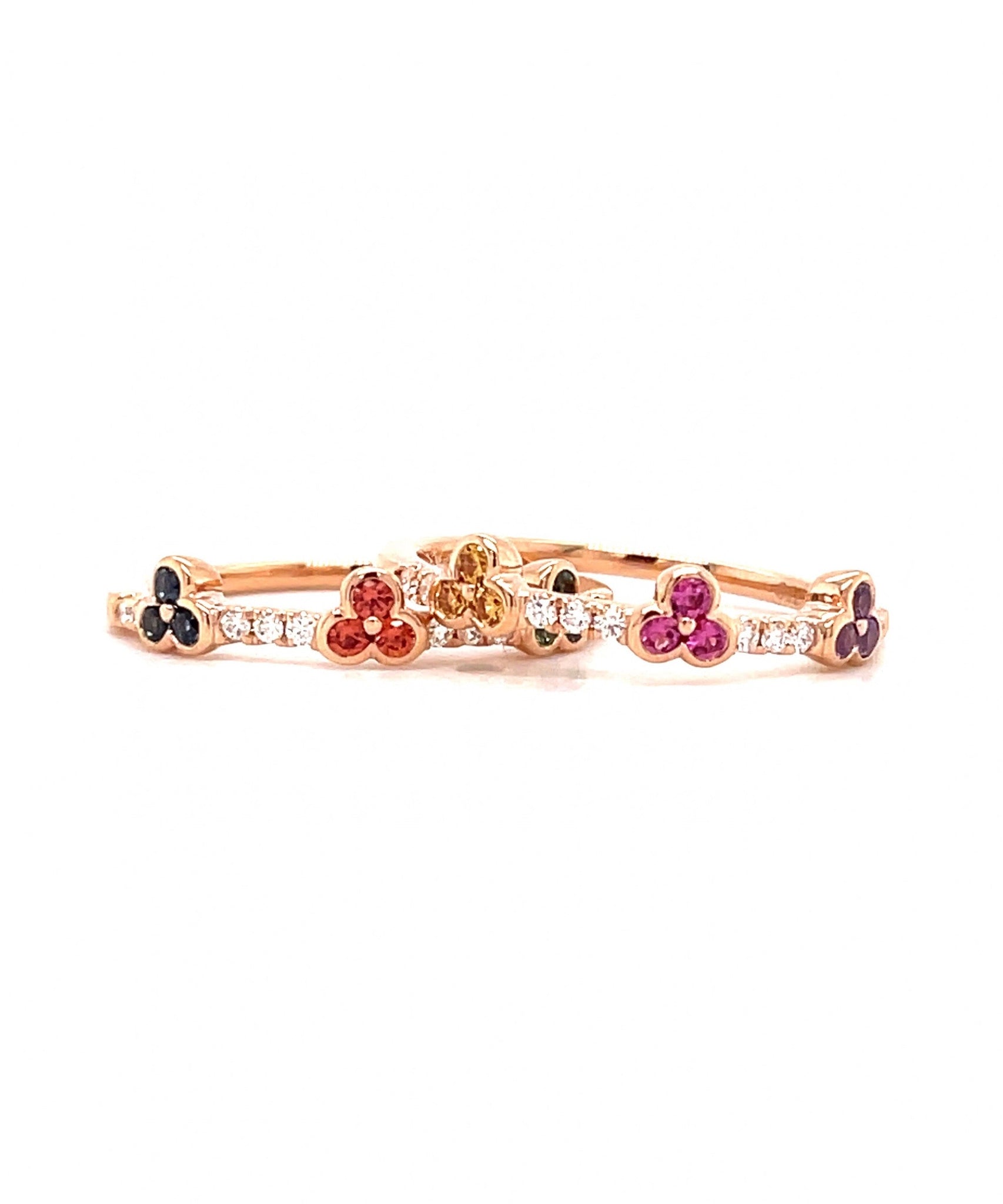 Ring Guards with Mixed Color Sapphires and Diamonds 244-JSA