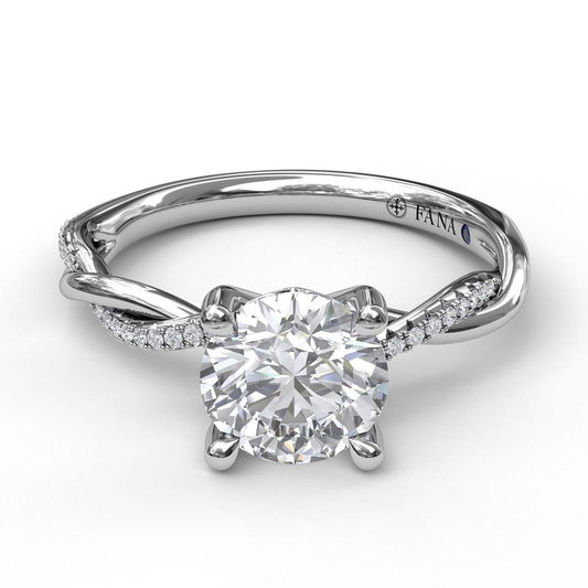 Gold And Diamond Twist Engagement Ring S3901 - TBird