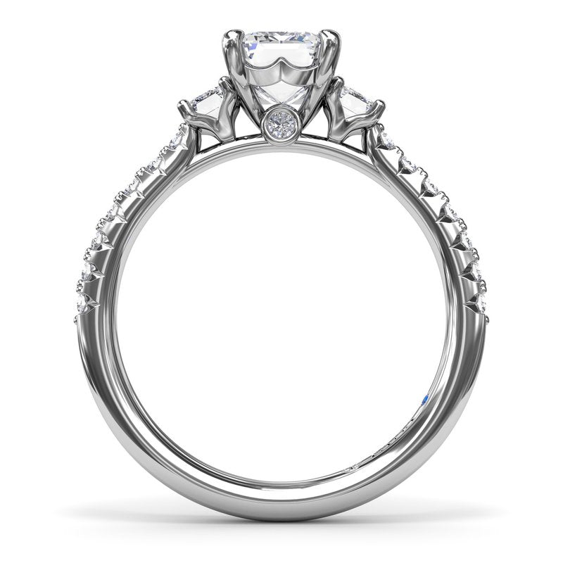 Enchanted Three Stone Emerald Diamond Engagement Ring S4111 - TBird