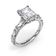 Alternating Baguette and Round Diamond Engagement Ring S4220 - TBird