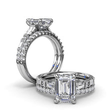 Alternating Baguette and Round Diamond Engagement Ring S4220 - TBird