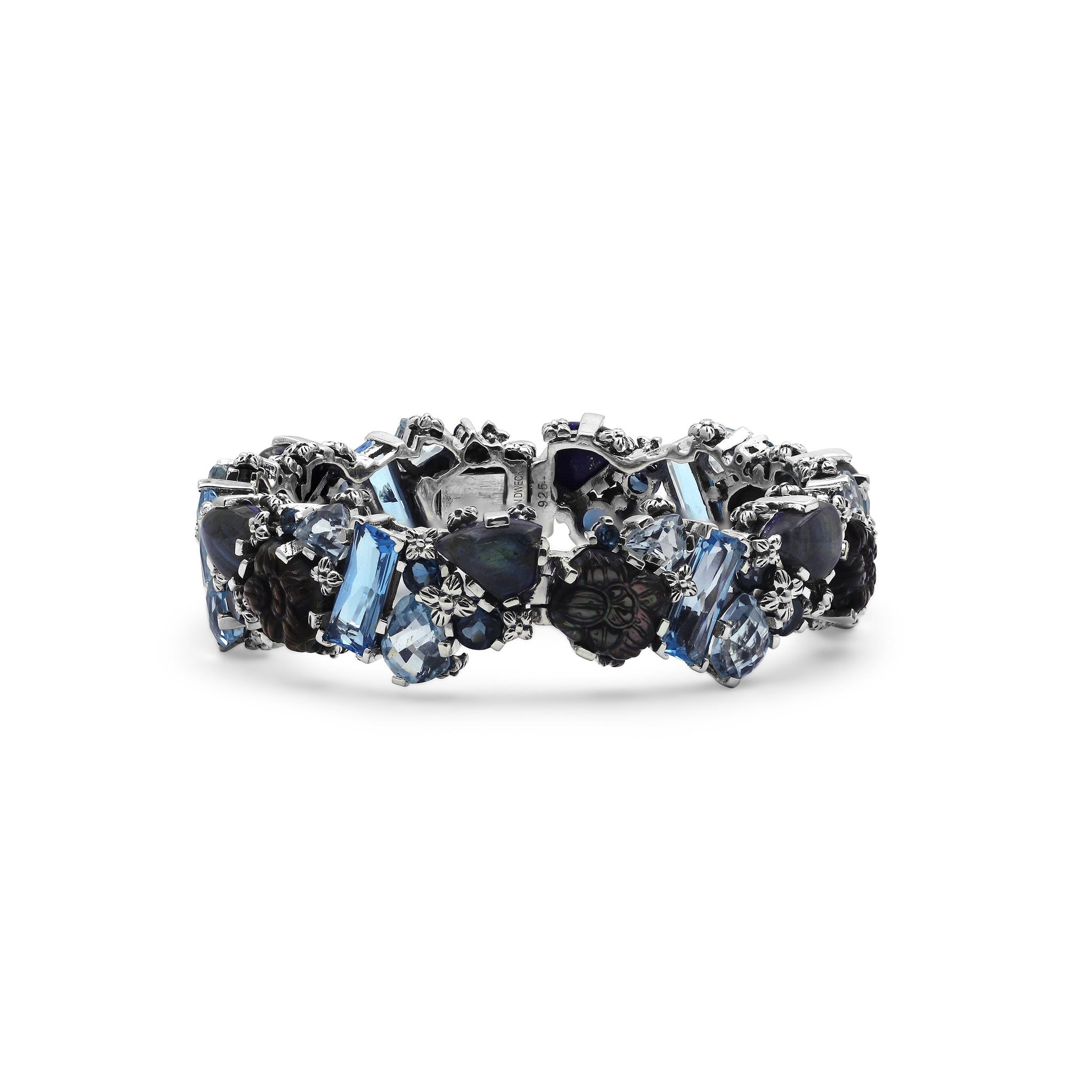 garden-of-stephen-carved-tahitian-mother-of-pearl-london-blue-topaz-swiss-blue-topaz-and-labradorite-open-and-close-bangle-in-sterling-silver