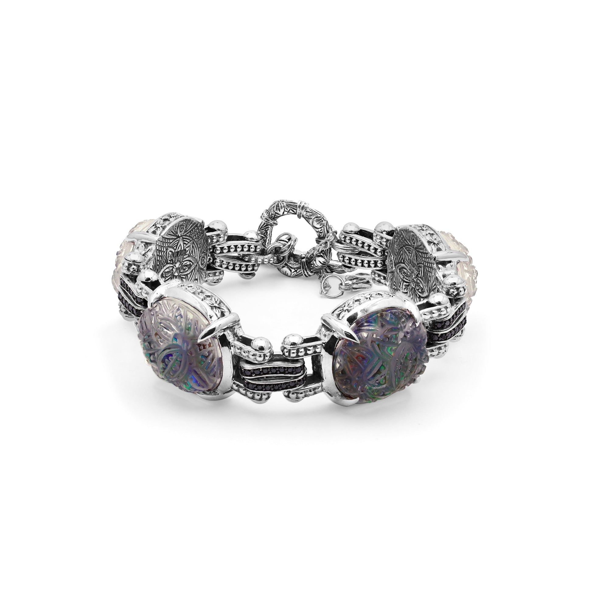 carventurous-hand-carved-natural-quartz-abalone-and-black-diamond-bracelet-in-sterling-silver