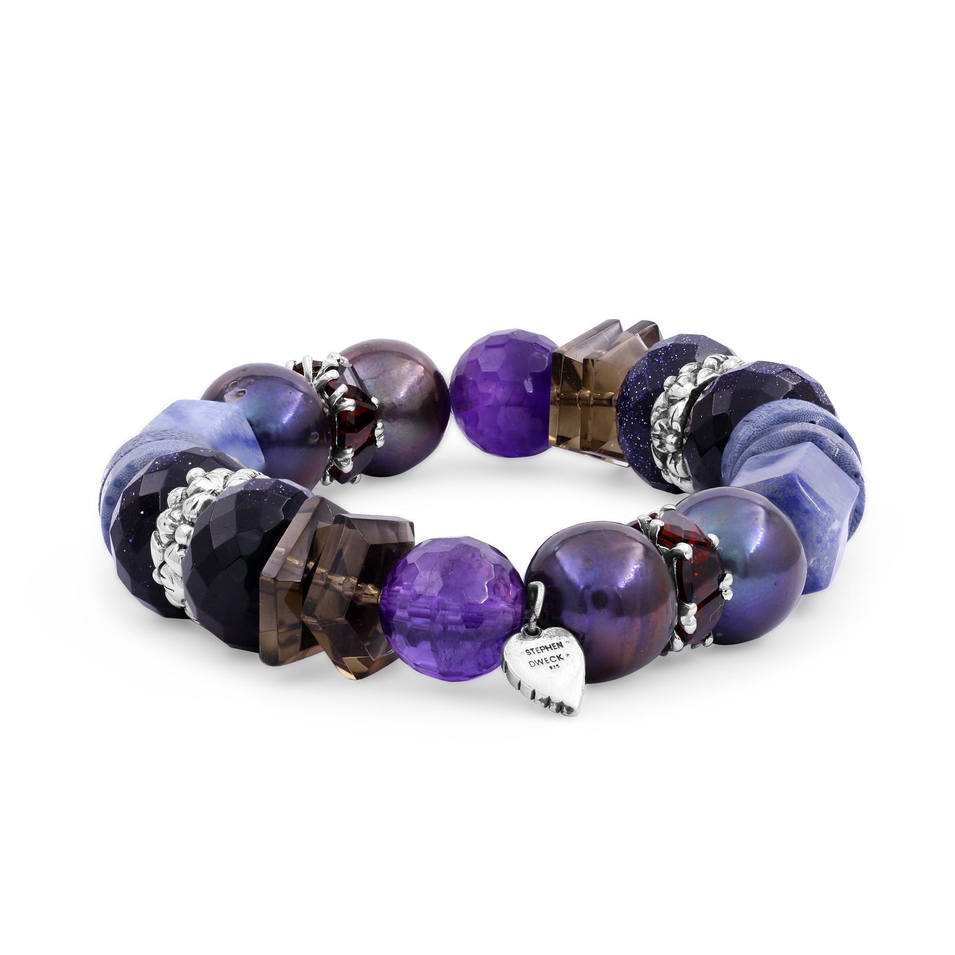 terraquatic-amethyst-peacock-pearl-brown-topaz-shard-smooth-blue-coral-smooth-blue-blue-rhodolite-stretch-bracelet-in-sterling-silver