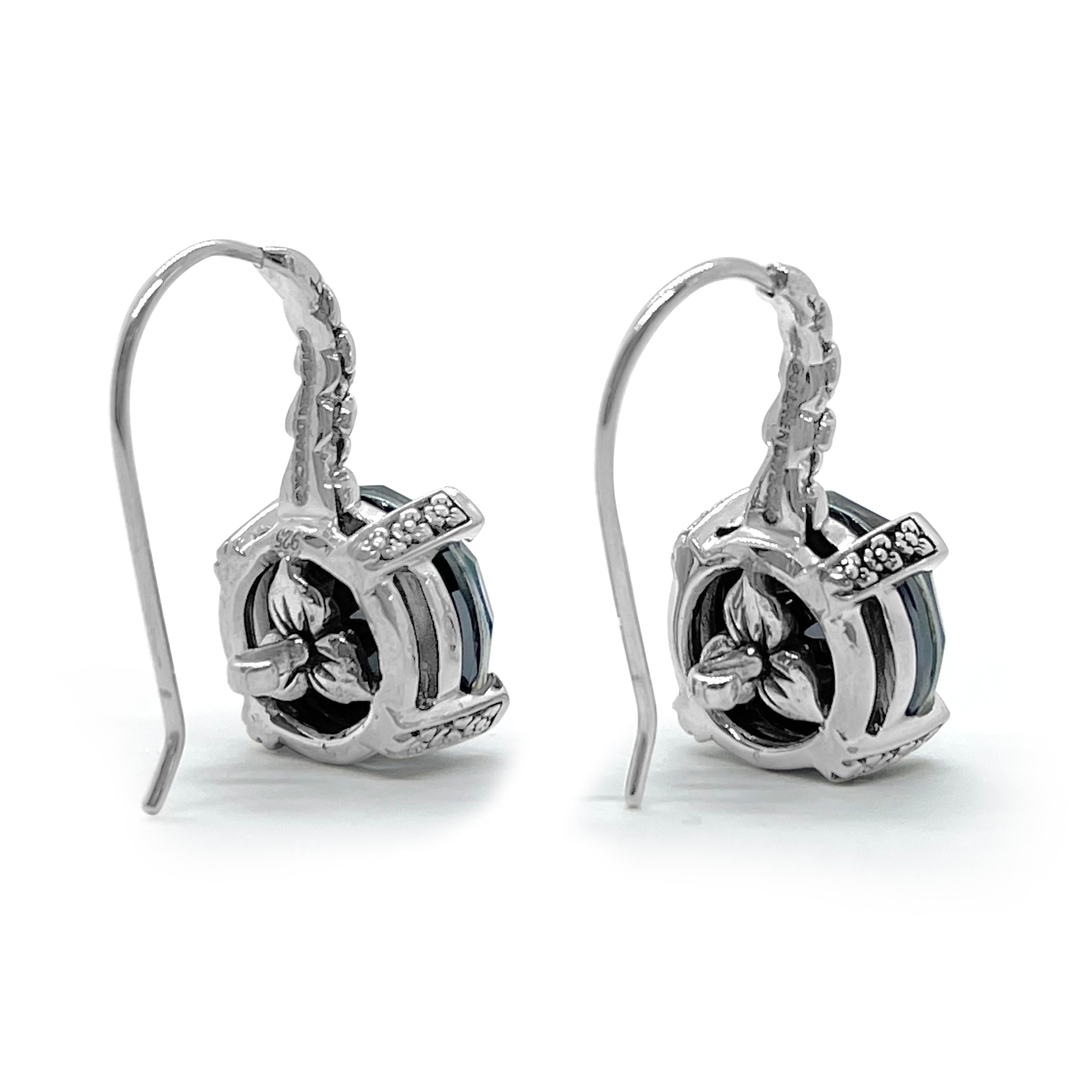 garden-of-stephen-12mm-round-faceted-mother-of-pearl-and-hematite-hook-earring-with-engraved-sterling-silver