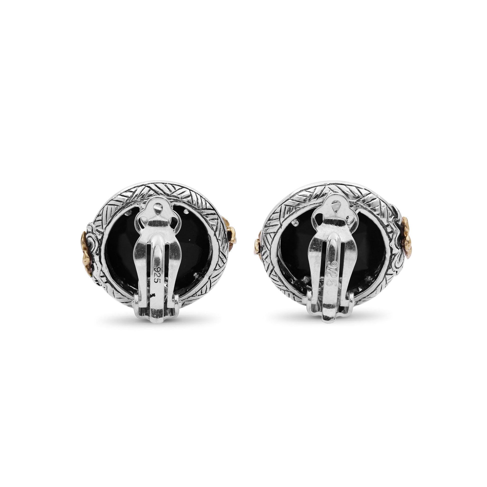 garden-of-stephen-faceted-black-onyx-earring-in-sterling-silver-with-18k-gold-flowers-and-diamond
