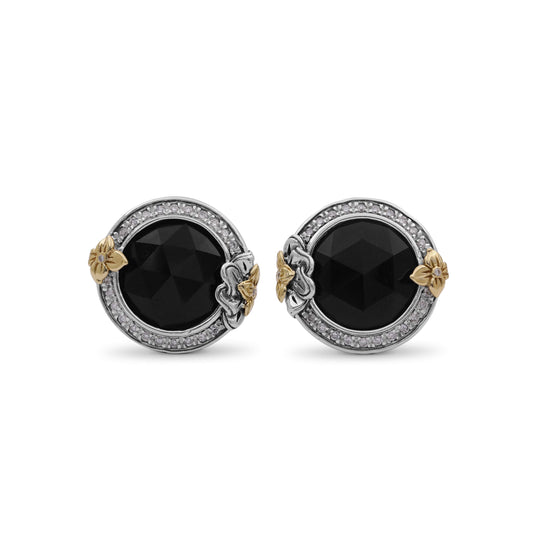 garden-of-stephen-faceted-black-onyx-earring-in-sterling-silver-with-18k-gold-flowers-and-diamond