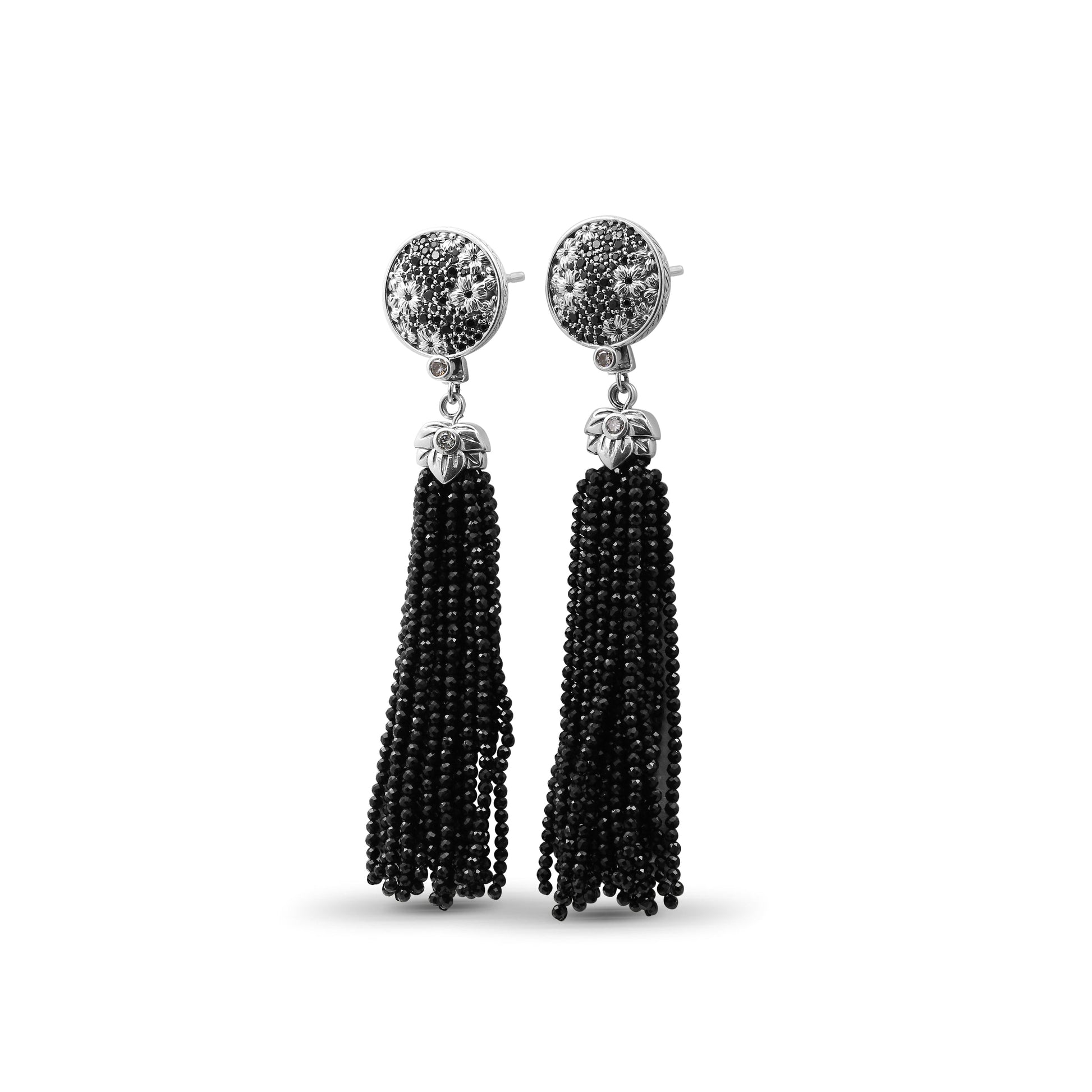 garden-of-stephen-black-spinel-tassle-earring-in-sterling-silver