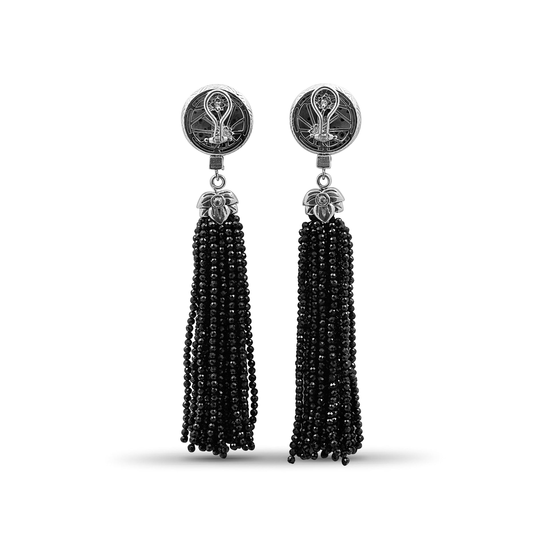garden-of-stephen-black-spinel-tassle-earring-in-sterling-silver