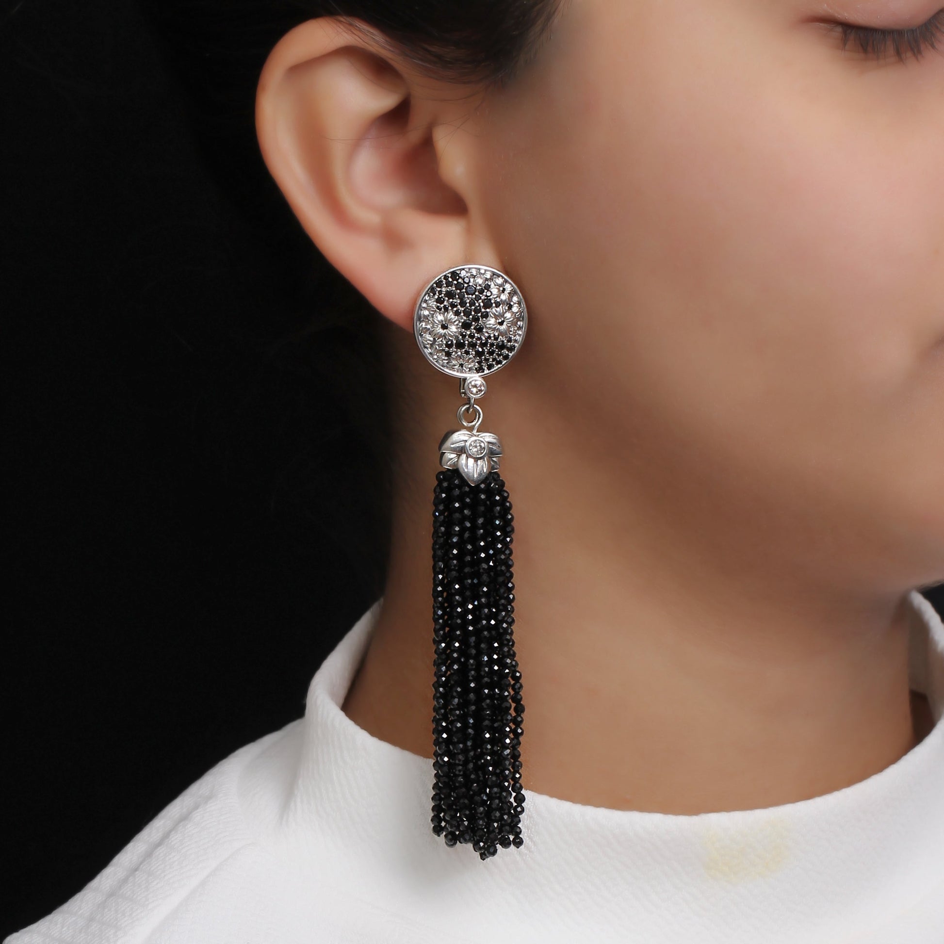 garden-of-stephen-black-spinel-tassle-earring-in-sterling-silver