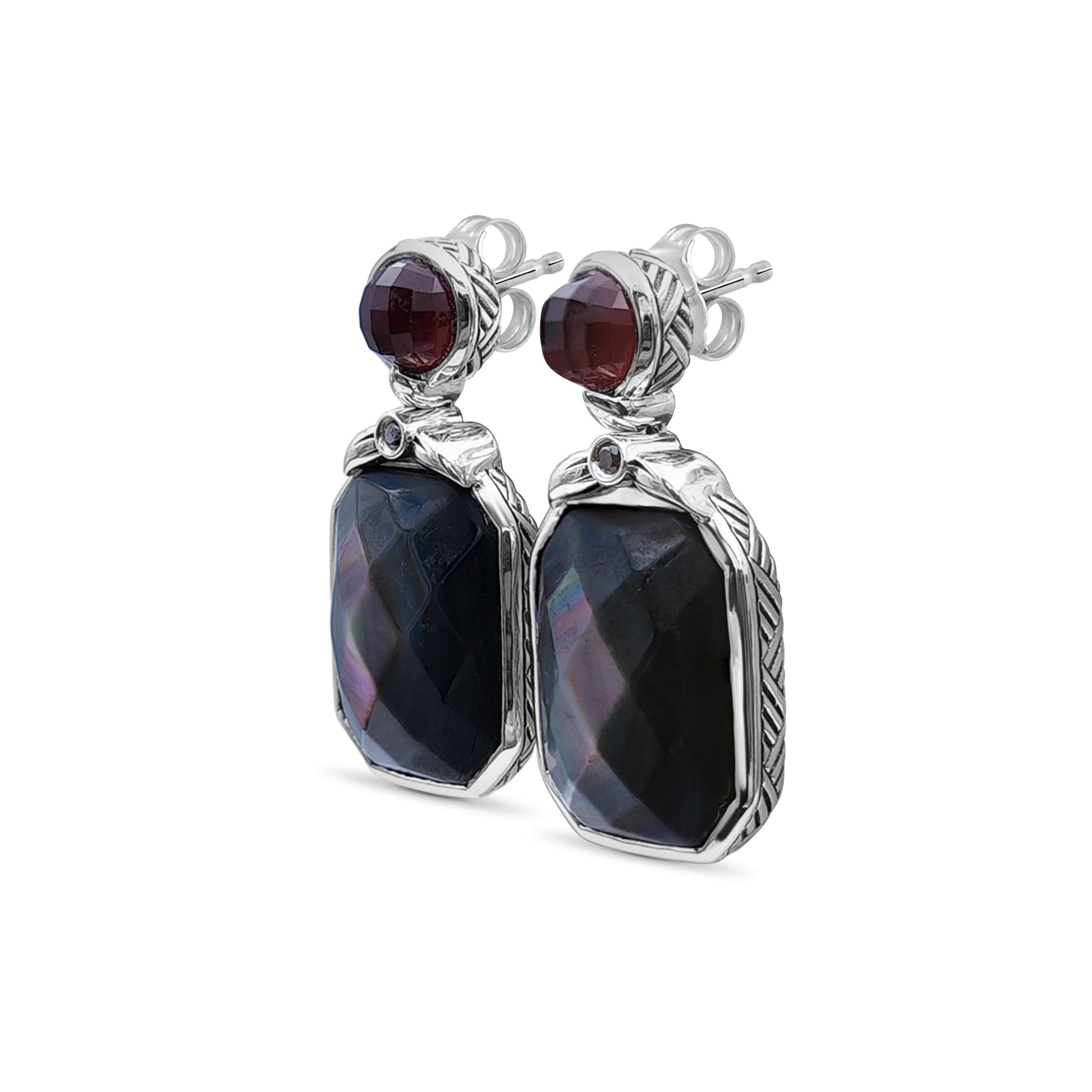 garden-of-stephen-smoky-quartz-mop-hand-tahitian-mop-facet-and-diamond-0-05ct-earring-in-sterling-silver