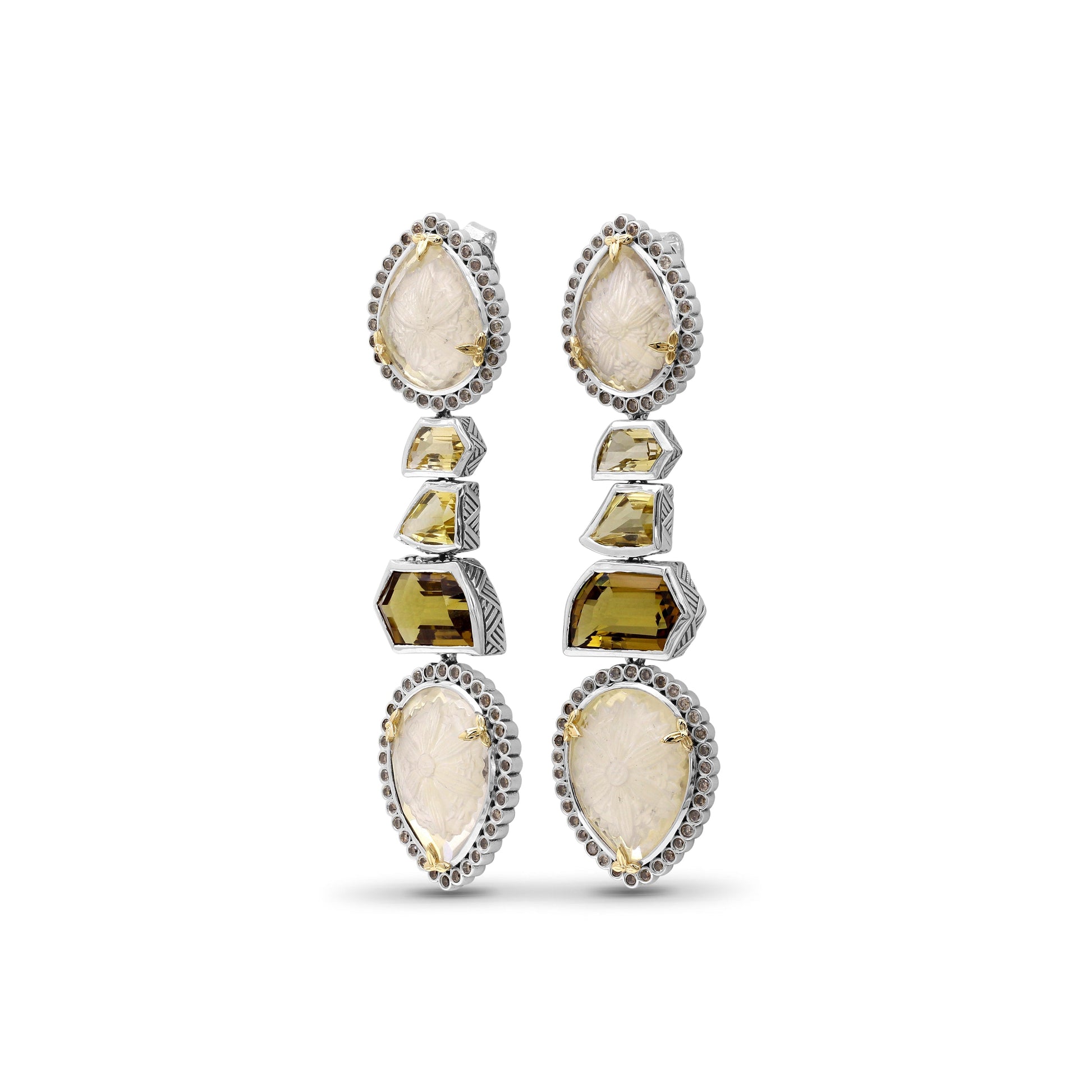 carventurous-internally-carved-natural-quartz-gold-lining-and-citrine-earring-in-sterling-silver-with-champagne-diamonds-and-18k-gold-flowers