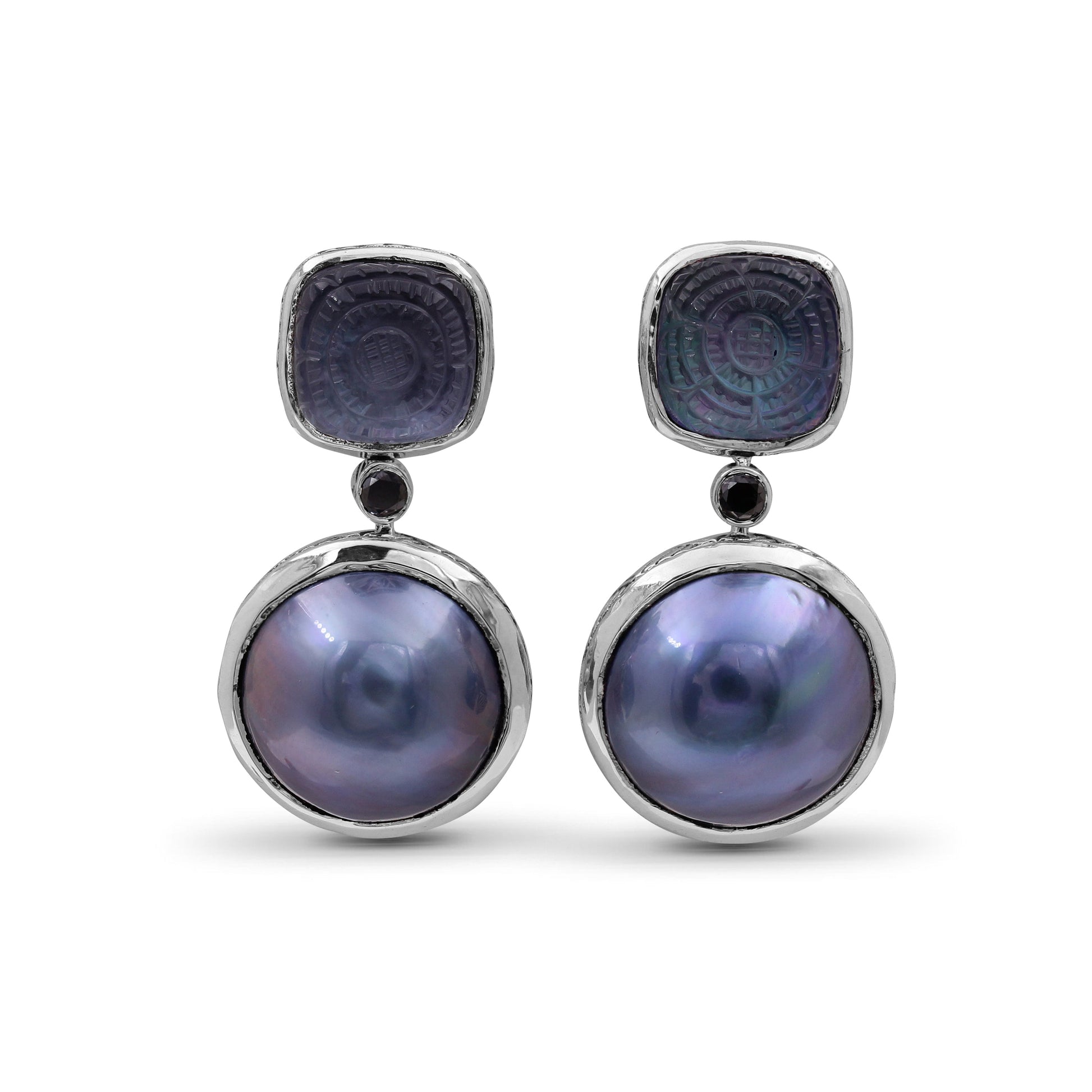 carventurous-hand-carved-natural-quartz-mother-of-pearl-hematite-mabe-pearl-and-black-diamond-earring-in-sterling-silver