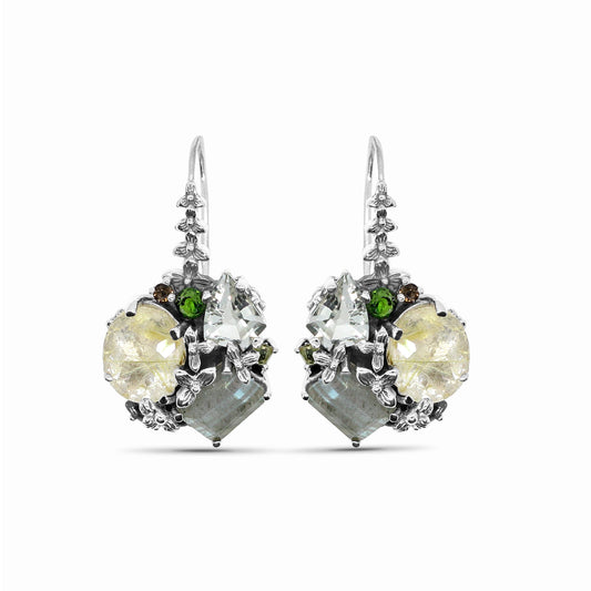 rockrageous-gold-hair-rutilated-quartz-labradorite-green-prasiolite-peridot-chrome-diopside-and-smoky-quartz-earrings-in-sterling-silver