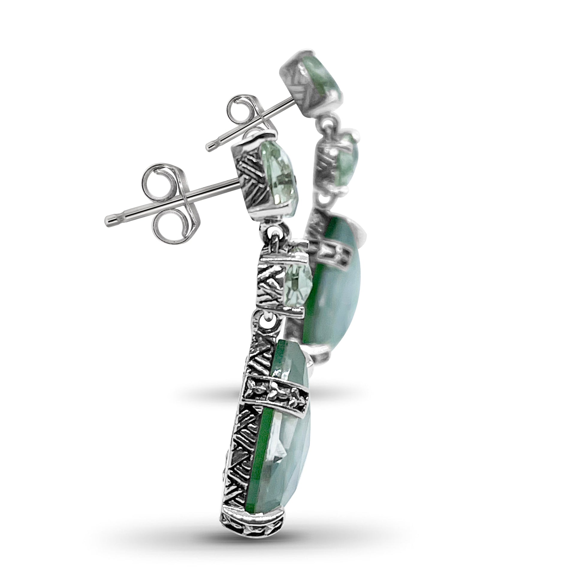 galactical-green-prasiolite-natural-quartz-mother-of-pearl-and-green-serpentine-jade-earrings-in-sterling-silver