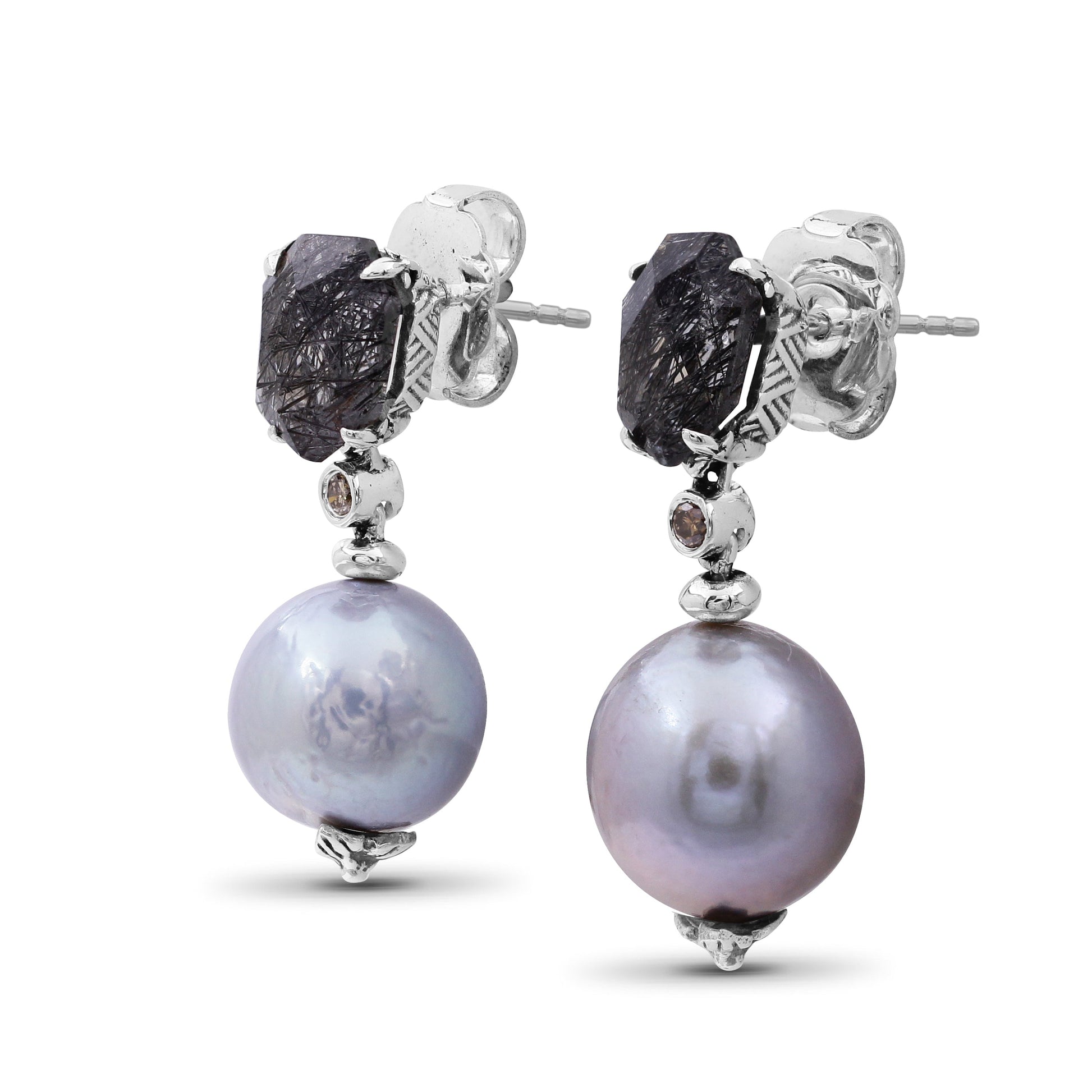 galactical-black-hair-rutilated-quartz-baroque-pearl-and-diamond-drop-earring-in-sterling-silver